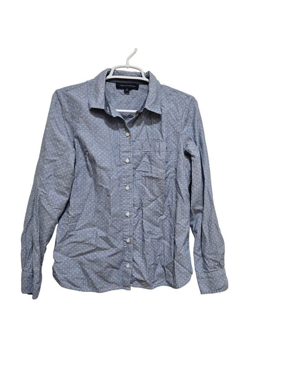 Tommy Hilfiger Chambray Polka Dot Shirt Blue Small